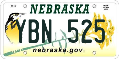 NE license plate YBN525