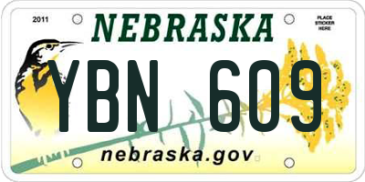 NE license plate YBN609