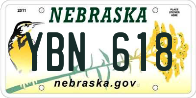NE license plate YBN618