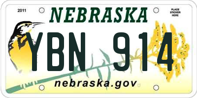 NE license plate YBN914