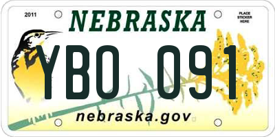 NE license plate YBO091