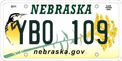 NE license plate YBO109
