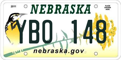 NE license plate YBO148