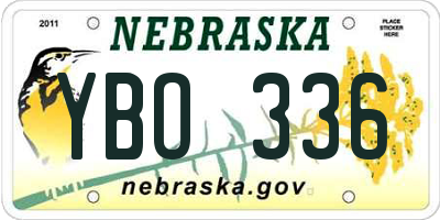 NE license plate YBO336