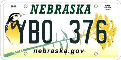 NE license plate YBO376
