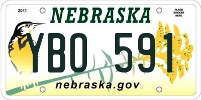 NE license plate YBO591