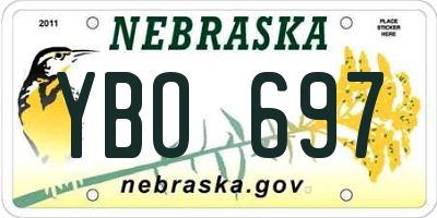 NE license plate YBO697