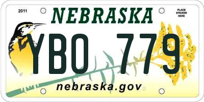 NE license plate YBO779