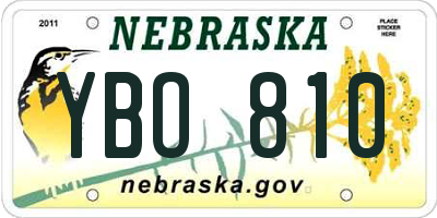 NE license plate YBO810