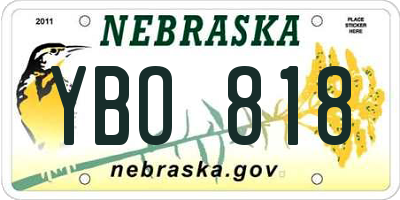 NE license plate YBO818
