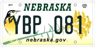 NE license plate YBP081