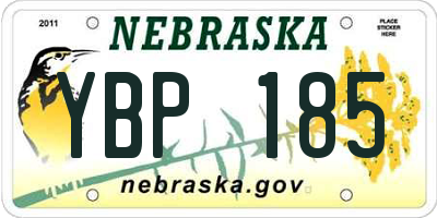 NE license plate YBP185