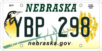NE license plate YBP298