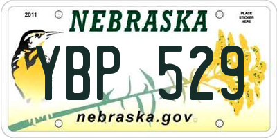 NE license plate YBP529