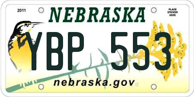 NE license plate YBP553