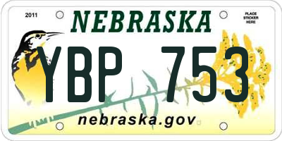 NE license plate YBP753