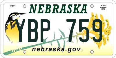 NE license plate YBP759