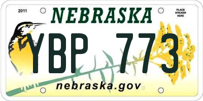 NE license plate YBP773