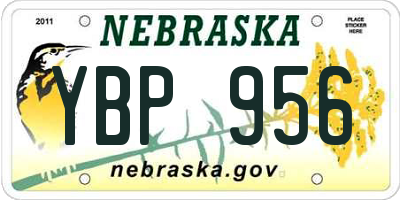 NE license plate YBP956