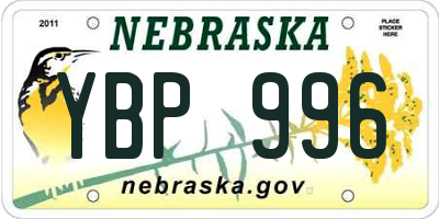 NE license plate YBP996