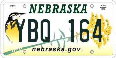 NE license plate YBQ164