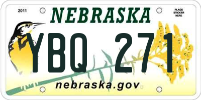 NE license plate YBQ271