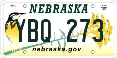 NE license plate YBQ273