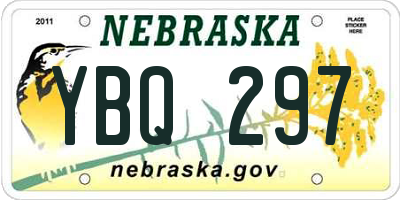 NE license plate YBQ297