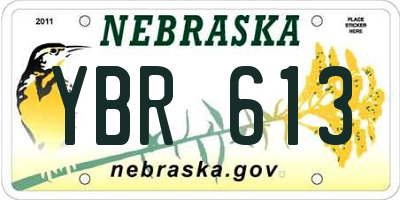 NE license plate YBR613