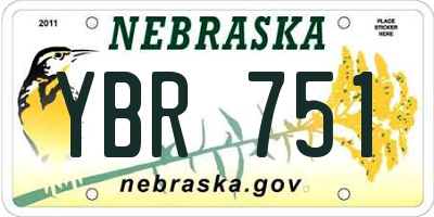 NE license plate YBR751