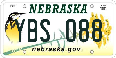 NE license plate YBS088