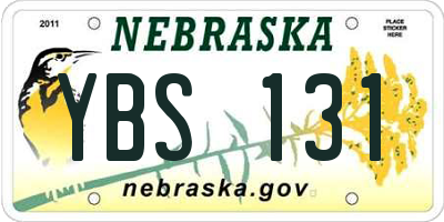 NE license plate YBS131