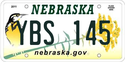NE license plate YBS145