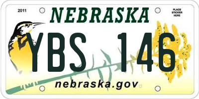 NE license plate YBS146