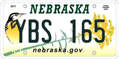 NE license plate YBS165