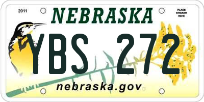 NE license plate YBS272
