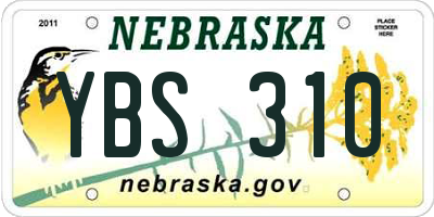 NE license plate YBS310