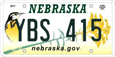 NE license plate YBS415