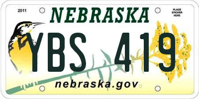 NE license plate YBS419