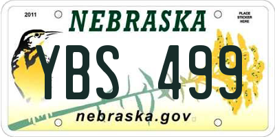 NE license plate YBS499