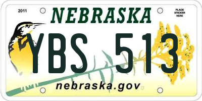 NE license plate YBS513