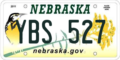NE license plate YBS527