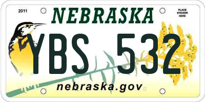 NE license plate YBS532