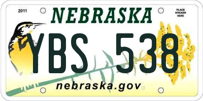 NE license plate YBS538