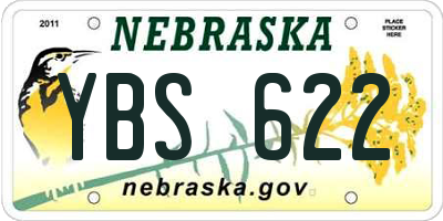 NE license plate YBS622