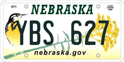NE license plate YBS627