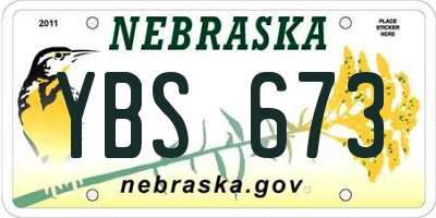 NE license plate YBS673