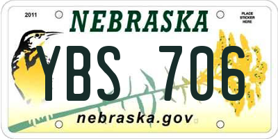 NE license plate YBS706