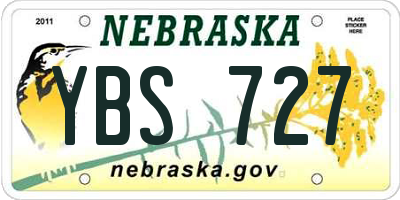 NE license plate YBS727