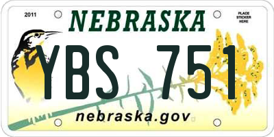 NE license plate YBS751
